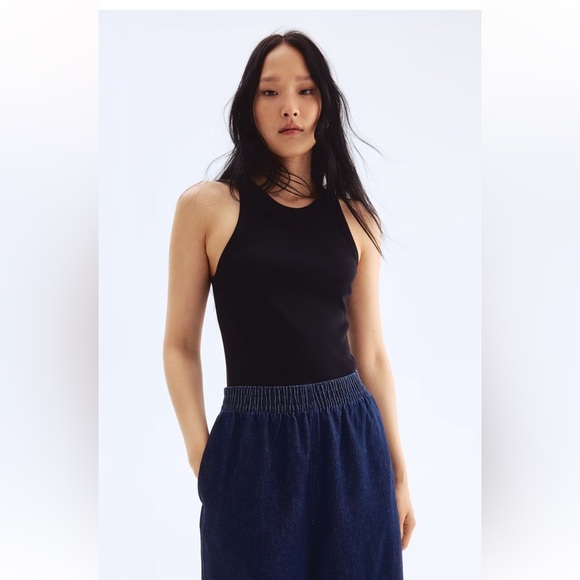 H&M denim pull on pants size XL. NWT 100% cotton wide leg - Picture 14 of 15